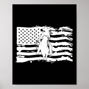 Affiche Drapeau Américain Horloge Patriotique Ridi