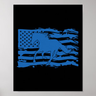 Affiche Drapeau Américain Horloge Patriotique Ridi