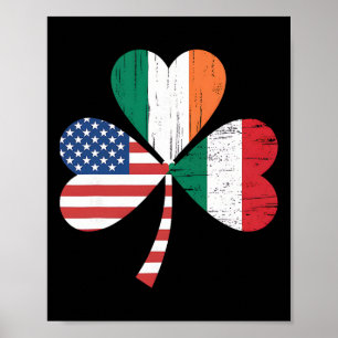 Affiche Drapeau américain irlandais italien Irlande Italie