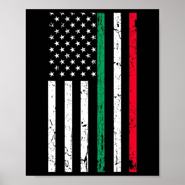 Affiche Drapeau Américain Italien American Pride 4 Juillet (Devant)