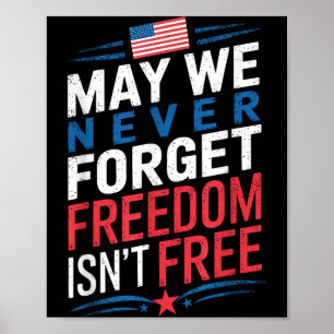 Affiche Drapeau américain jour du souvenir mai oublions no