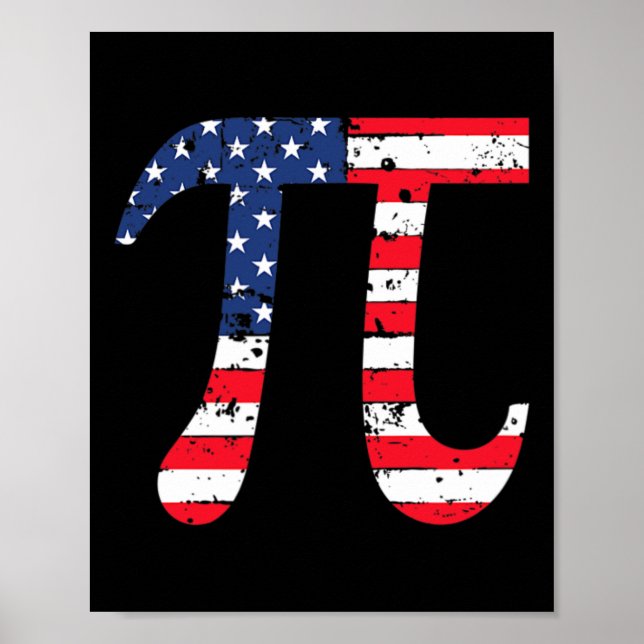 Affiche Drapeau américain Jour Pi Math patriotique Nerd 3. (Devant)