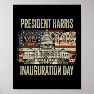 Affiche Drapeau américain Kamala Harris Président Inaugura