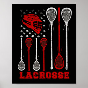 Affiche Drapeau américain Lacrosse