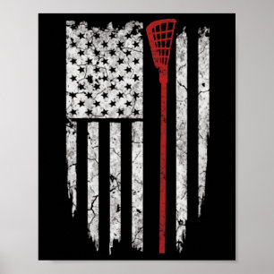 Affiche Drapeau américain Lacrosse Hommes Cadeaux Tee - sh