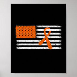 Affiche Drapeau Américain Leucémie Et Sclérose En Plaques