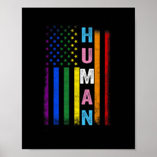 Affiche Drapeau américain LGBT humain Mois de la fierté ar
