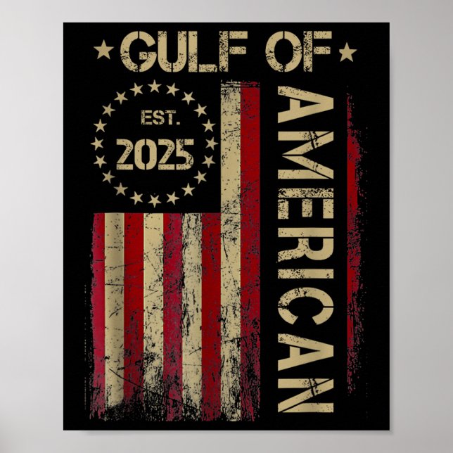 Affiche Drapeau Américain M Du Golfe De L'Amérique Est 202 (Devant)
