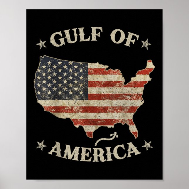 Affiche Drapeau Américain M Du Golfe Retro Of Usa America  (Devant)
