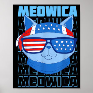 Affiche Drapeau américain mème de chat drôle patriotique m