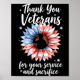 Affiche Drapeau américain merci aux vétérans fière journée