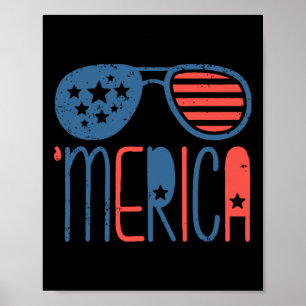 Affiche Drapeau américain Merica Aviateurs Enfant 4 juille