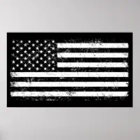 Affiche Drapeau am ricain noir et blanc Zazzle.fr