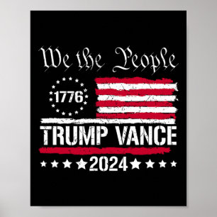 Affiche Drapeau américain Nous le peuple sommes avec Trump
