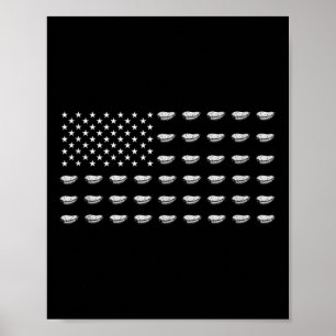 Affiche Drapeau Américain Patate Douce Usa Patriotisme Pat