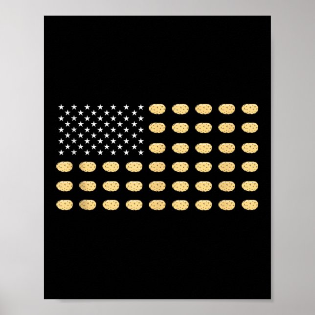 Affiche Drapeau Américain Patate Nourriture Usa Patriotism (Devant)