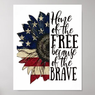 Affiche Drapeau Américain Patriote Maison De La Liberté Gr