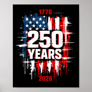 Affiche Drapeau américain patriotique 1776-2026 nge 250 an