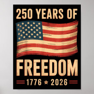 Affiche Drapeau américain patriotique 4 juillet 250 annive