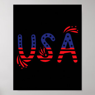 Affiche Drapeau américain Patriotique 4 juillet Amérique J