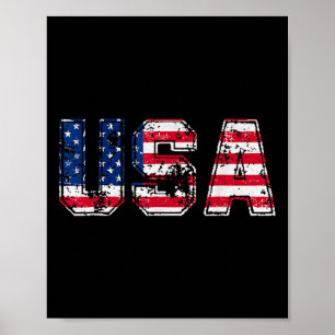 Affiche Drapeau américain Patriotique 4 juillet Amérique J