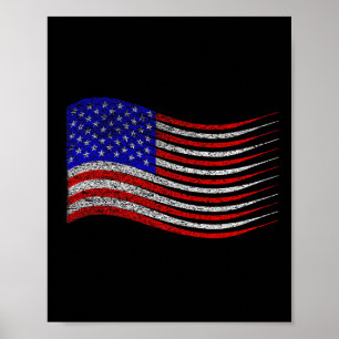 Affiche Drapeau américain Patriotique 4 juillet États-Unis