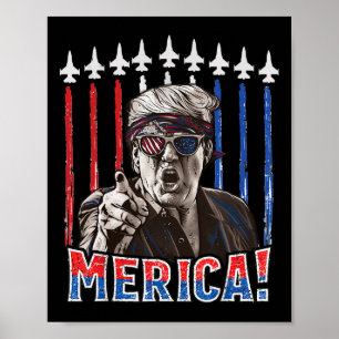 Affiche Drapeau américain patriotique 4 juillet Trump 2024