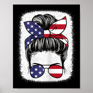 Affiche Drapeau américain patriotique 4 juillet Usa Femmes