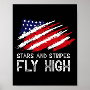 Affiche Drapeau américain patriotique américain Illustrati