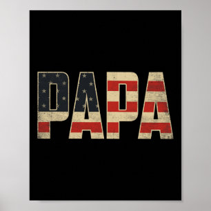 Affiche Drapeau américain patriotique audacieux Papa Fête