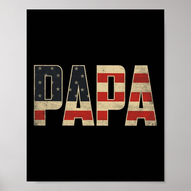 Affiche Drapeau américain patriotique audacieux Papa Fête  (Devant)