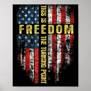 Affiche Drapeau américain patriotique - C'est le tournant