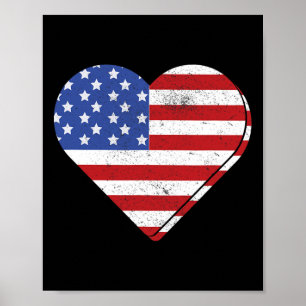 Affiche Drapeau américain patriotique du 4 juillet Indépen