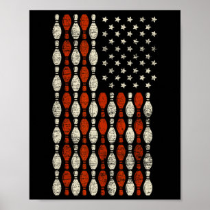 Affiche Drapeau américain Patriotique Fière Bowler cadeau