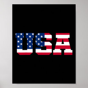 Affiche Drapeau Américain Patriotique Hommes Femmes Enfant