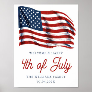 Affiche Drapeau américain patriotique moderne 4 juillet pa