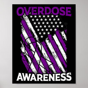 Affiche Drapeau américain patriotique overdose Opioïde ove