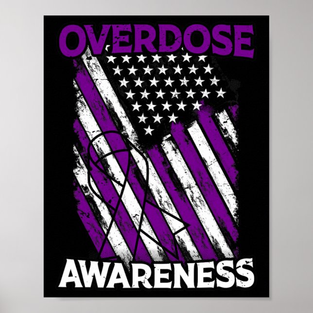 Affiche Drapeau américain patriotique overdose Opioïde ove (Devant)