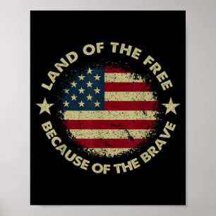 Affiche Drapeau américain patriotique USA 4 juillet