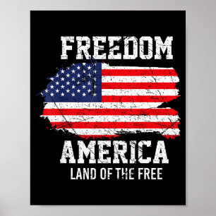 Affiche Drapeau américain patriotique Usa - liberté - fier