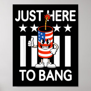 Affiche Drapeau américain pétard patriotique pour le 4 jui