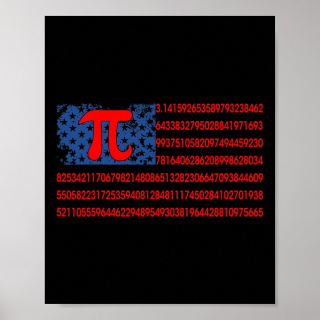 Affiche Drapeau américain Pi Math 3 (Devant)