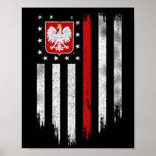 Affiche Drapeau américain polonais Combo Pologne Usa Polsk