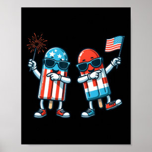 Affiche Drapeau Américain Popsicle 4 Juillet Somme Patriot