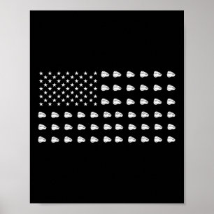 Affiche Drapeau Américain Poulet Nourriture États-Unis Pat