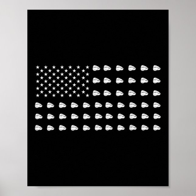 Affiche Drapeau Américain Poulet Nourriture États-Unis Pat (Devant)
