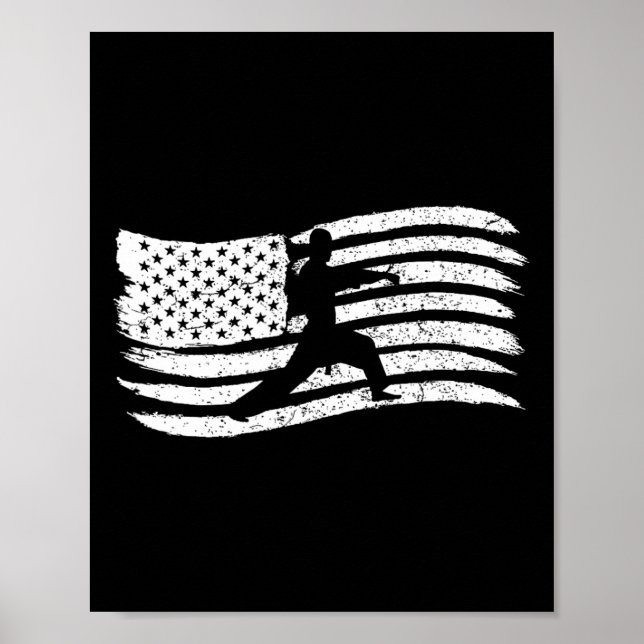 Affiche Drapeau Américain Pour Enfants Avec Karate Boy Pat (Devant)
