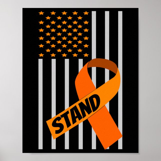 Affiche Drapeau américain Produits du ruban orange Sensibi (Devant)