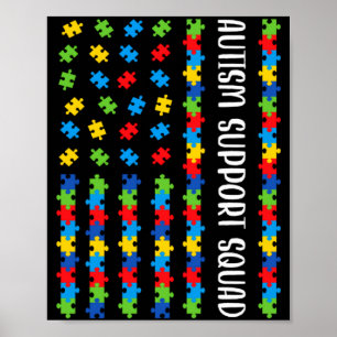 Affiche Drapeau américain Puzzle de sensibilisation à l'au