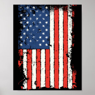 Affiche Drapeau américain quatrième juillet fierté patriot